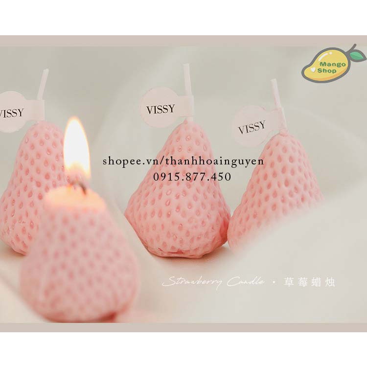 Set Nến Sáp Thơm Quả Dâu Tây Nhỏ Xinh Decor Trang Trí Kèm Hộp Xinh Xắn