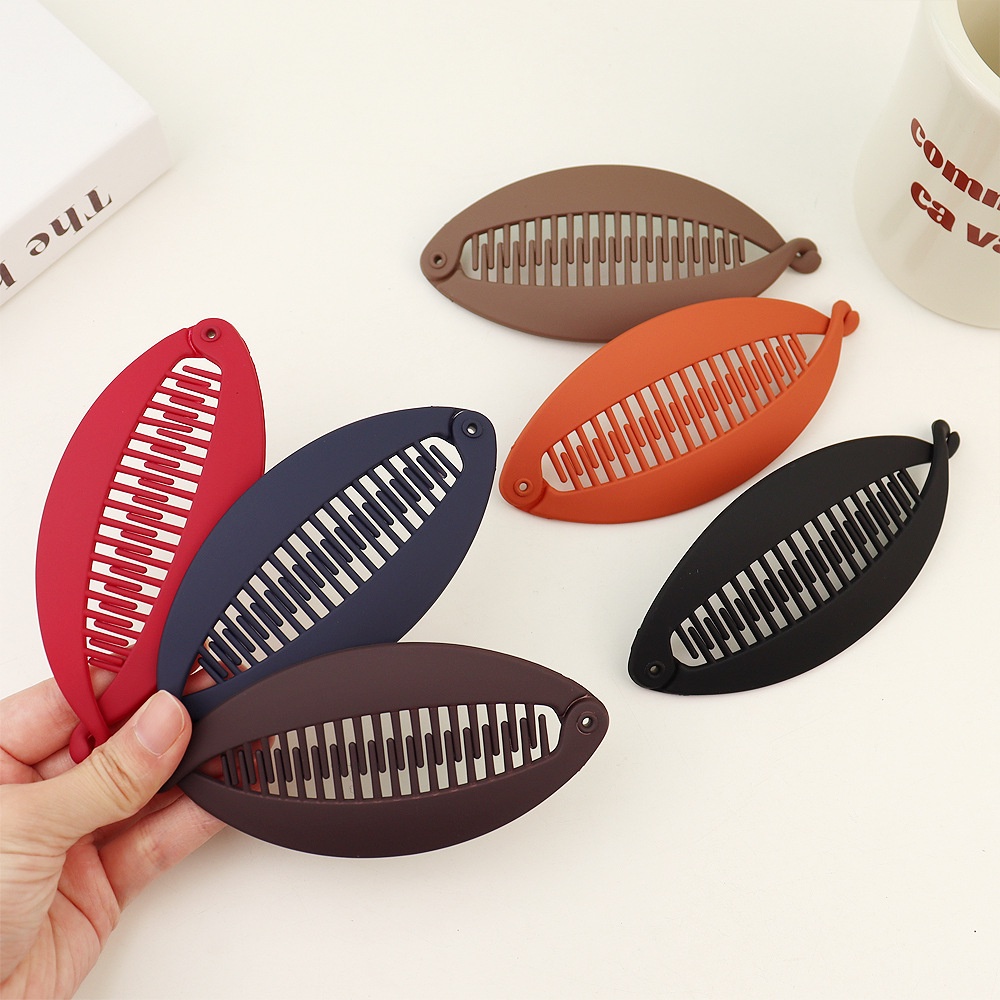 Kẹp tóc Haimeikang nhựa màu trơn thời trang dành cho nữ 12cm