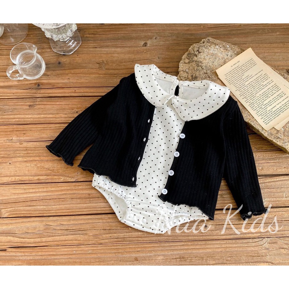 Áo khoác len cardigan cho bé gái , áo len gân mùa thu bé gái từ 0 đến 2 tuổi