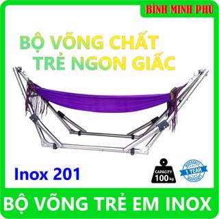 Bộ võng trẻ em Inox 201 Bình Minh Phú dày dặn, vững chắc