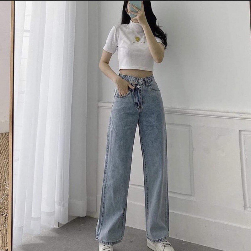 Áo croptop cao cổ hoạ tiết thêu (ảnh thật)