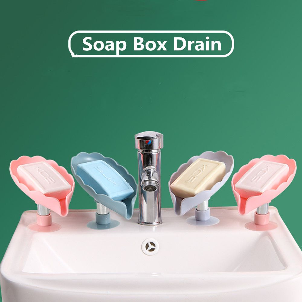 Khay đựng xà phòng hình lá sen có giác hút không cần khoan lỗ đa năng cho nhà tắm Daphne