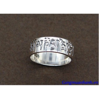 NHẪN BẠC THÁI KHẮC OM MANI PADME HUM - NH109