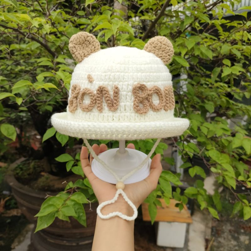 Nón Tai Gấu Cho Bé Có Thêu Tên Theo Yêu Cầu