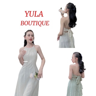 Đầm yếm buộc dây nơ lưng, váy dây yếm hở lưng