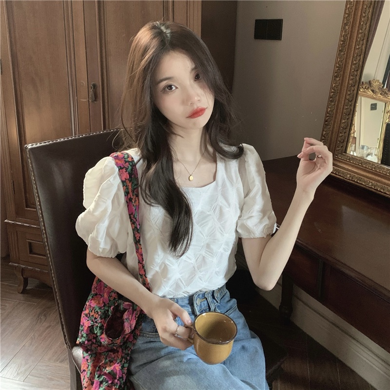 Áo Sơ Mi Ngắn Tay Cổ Vuông Thời Trang Mùa Hè 51614