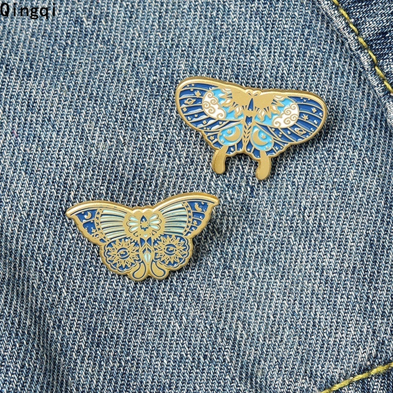 Ghim cài áo Miss Zoe hình bướm và ngài trăng sao phù thủy sang trọng cho nữ