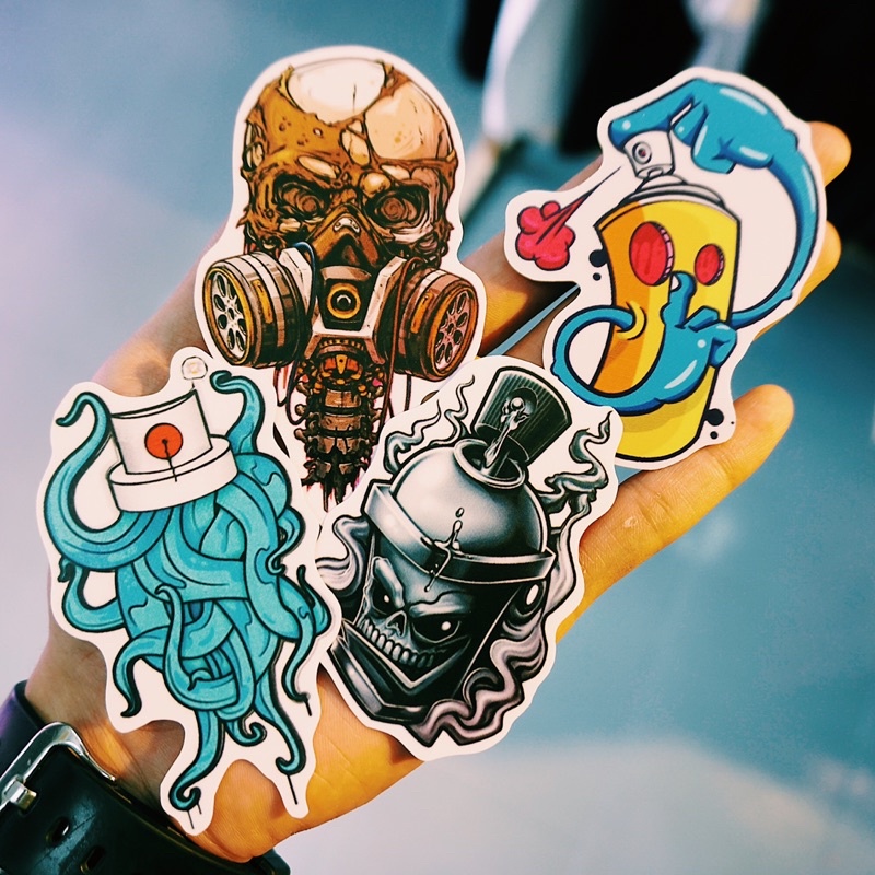 Sticker Graffiti chống nước, hình dán mũ bảo hiểm, dán xe, điện thoại, laptop – Nghiện Sticker