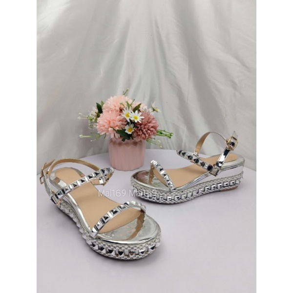 Sandal xuồng 2 quai đinh MAILIAA đế 5 phân dễ đi