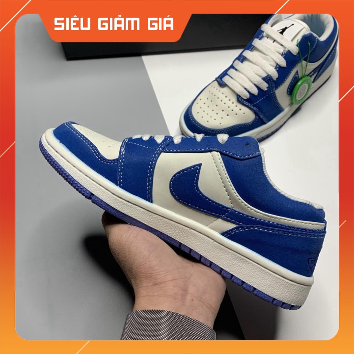 [BÁN CHẠY NHẤT SHOPEE] Giày Jordan, Giày Sneaker Thể Thao Nam Nữ JD1 Màu Xanh, Da Nhăn Cao Cấp