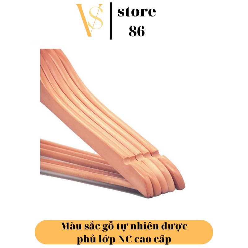 Móc Gỗ Treo Quần Áo, Móc Phơi Đồ Có Thanh Ngang Treo Áo Nam Nữ Tiện Lợi