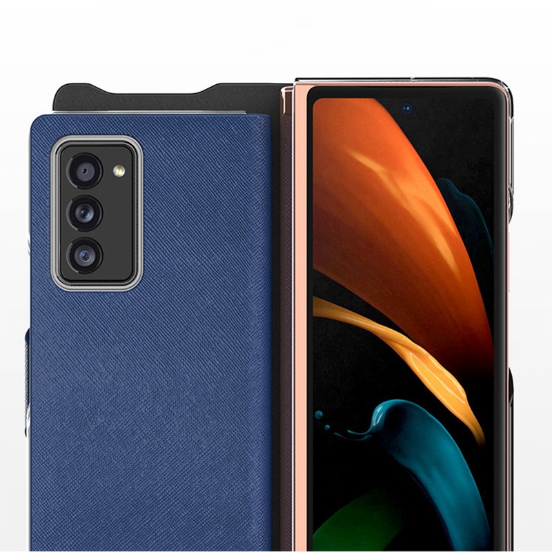 Bao da điện thoại dạng ví nắp lật chống thấm nước sang trọng dành cho Samsung Galaxy Z Fold 2 5g - 2