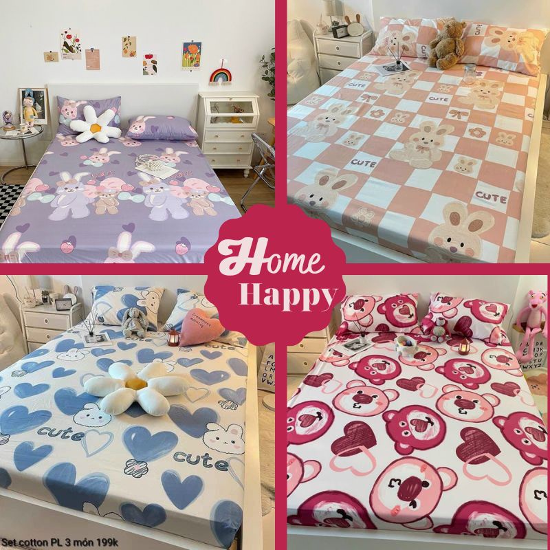 Ga giường 2m2x2m ga trải giường cotton poly, ga giường đôi size lớn, drap size king nhiều mẫu mã đa dạng