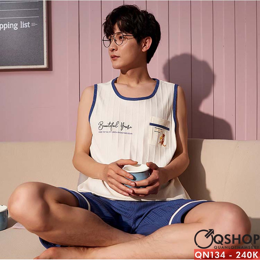 Bộ đồ ngủ nam thun cotton QSHOP QN134 - QN135 - QN136