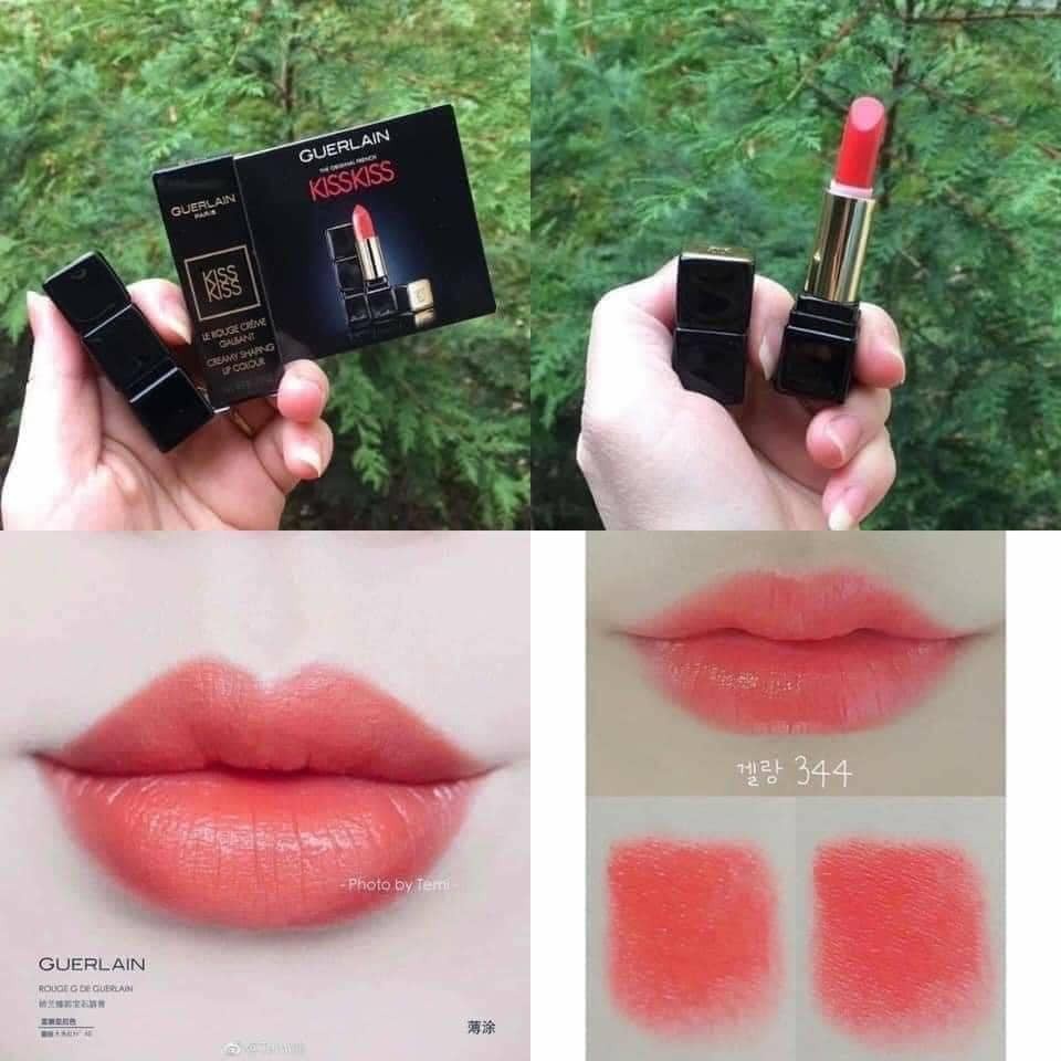 Son Guerlain Kiss Kiss Creamy Shaping Lip Colour 344 Sexy Coral, 325 Rouge Kiss
