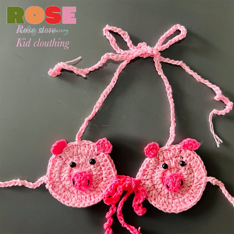 Bikini đi biển, đồ bơi heo hồng, đồ bơi chụp ảnh heo hồng cho bé