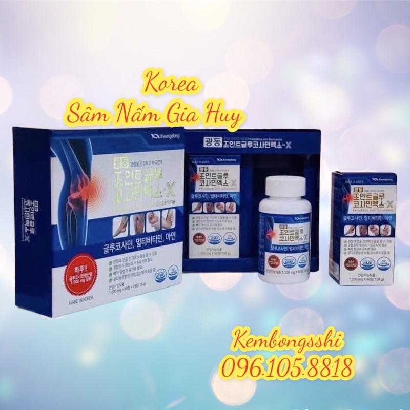 T Viên Uống Bổ Khớp Glucosamin KWANGDONG Hàn Quốc, Hộp 2 lọ, 180v *1350mgg