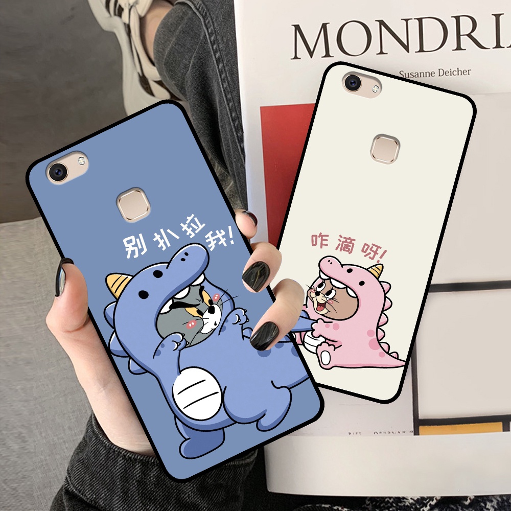 Ốp Vivo V7 / V7 Plus / V7+ in hình cặp đôi doremon, hổ, khủng long dễ thương