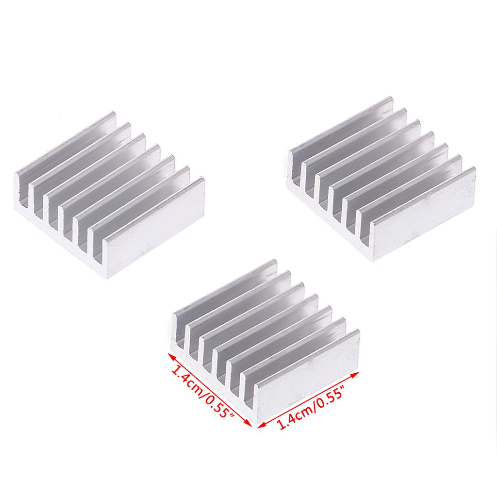 Bộ 12 miếng tản nhiệt bằng nhôm 14x14x6mm