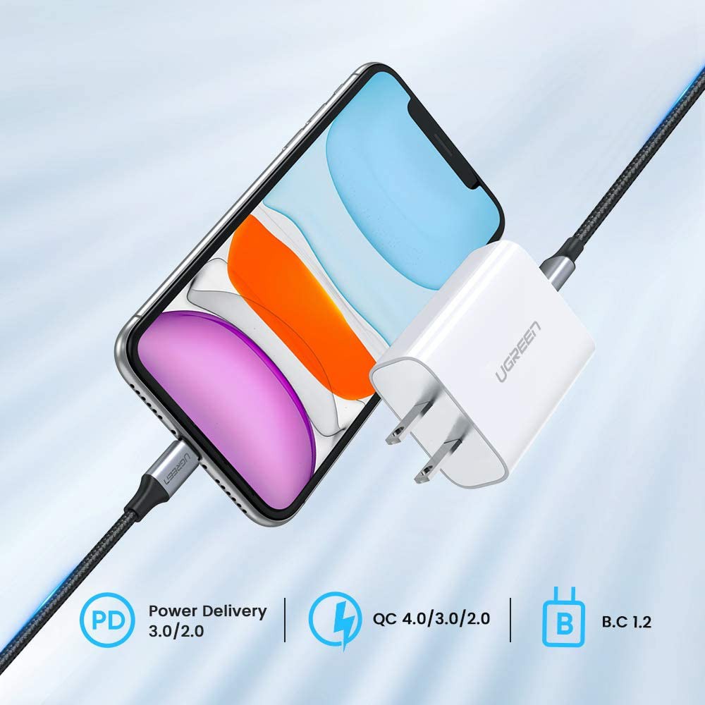 Cốc sạc nhanh USB-C PD 18W hỗ trợ sạc QC4.0 QC3.0 9V2A PD UGREEN 60449