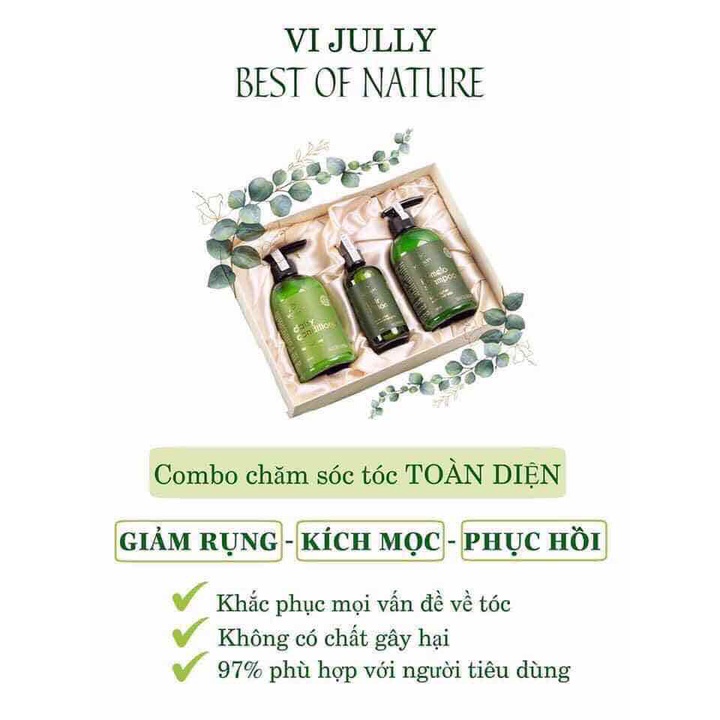 [FREESHIP- HÀNG CAO CẤP] Combo Bộ Dầu Gội Bưởi và Dầu Xả Dừa và Tinh Dầu Bưởi Vi Jully Cao Cấp