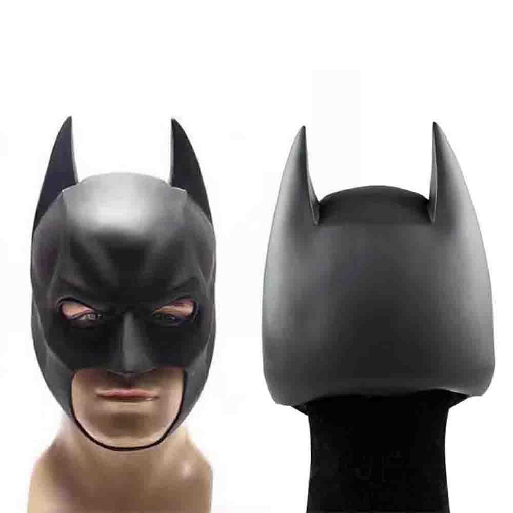 Batman Full Mask With Cowl The Dark Knight Rises Latex Helmet Adult Cosplay Prop New