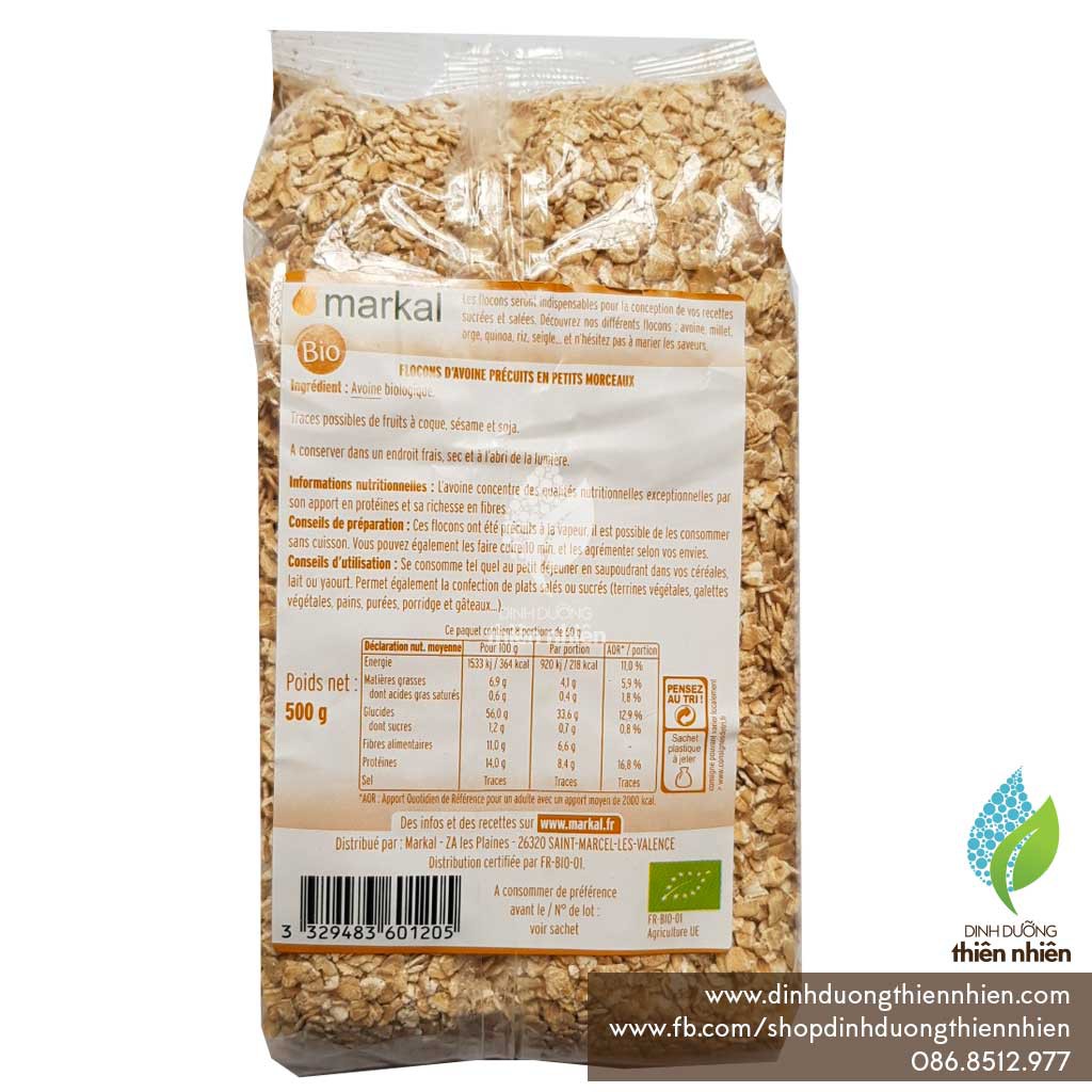 Yến Mạch Hữu Cơ Cán Mỏng Markal Rolled Oat, 500g