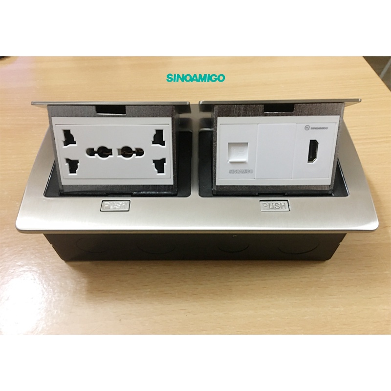 Bộ Ổ cắm âm sàn cao cấp SINO AMIGO đôi SPU-52S
