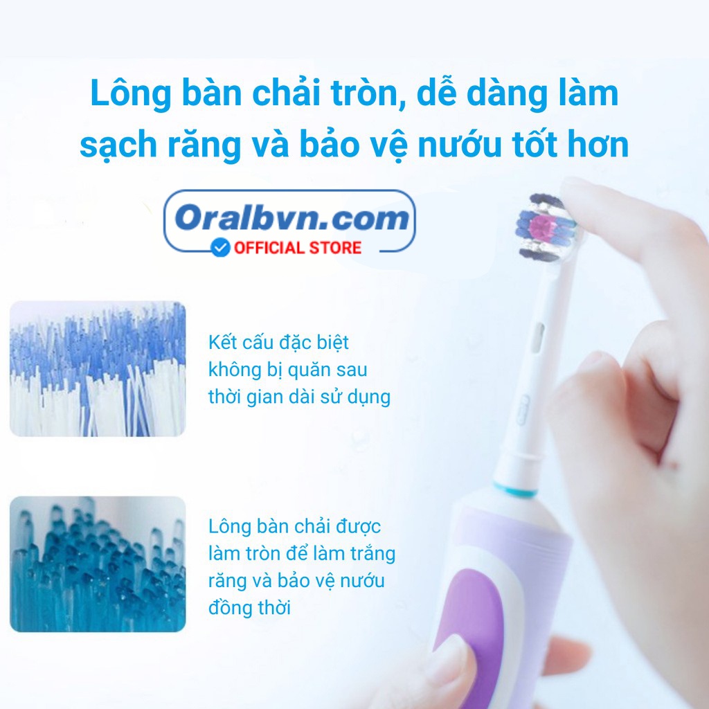 Bàn chải điện đánh răng tự động Oral B D12 xanh dương làm sạch răng, hạn chế viêm nướu kèm big combo quà tặng