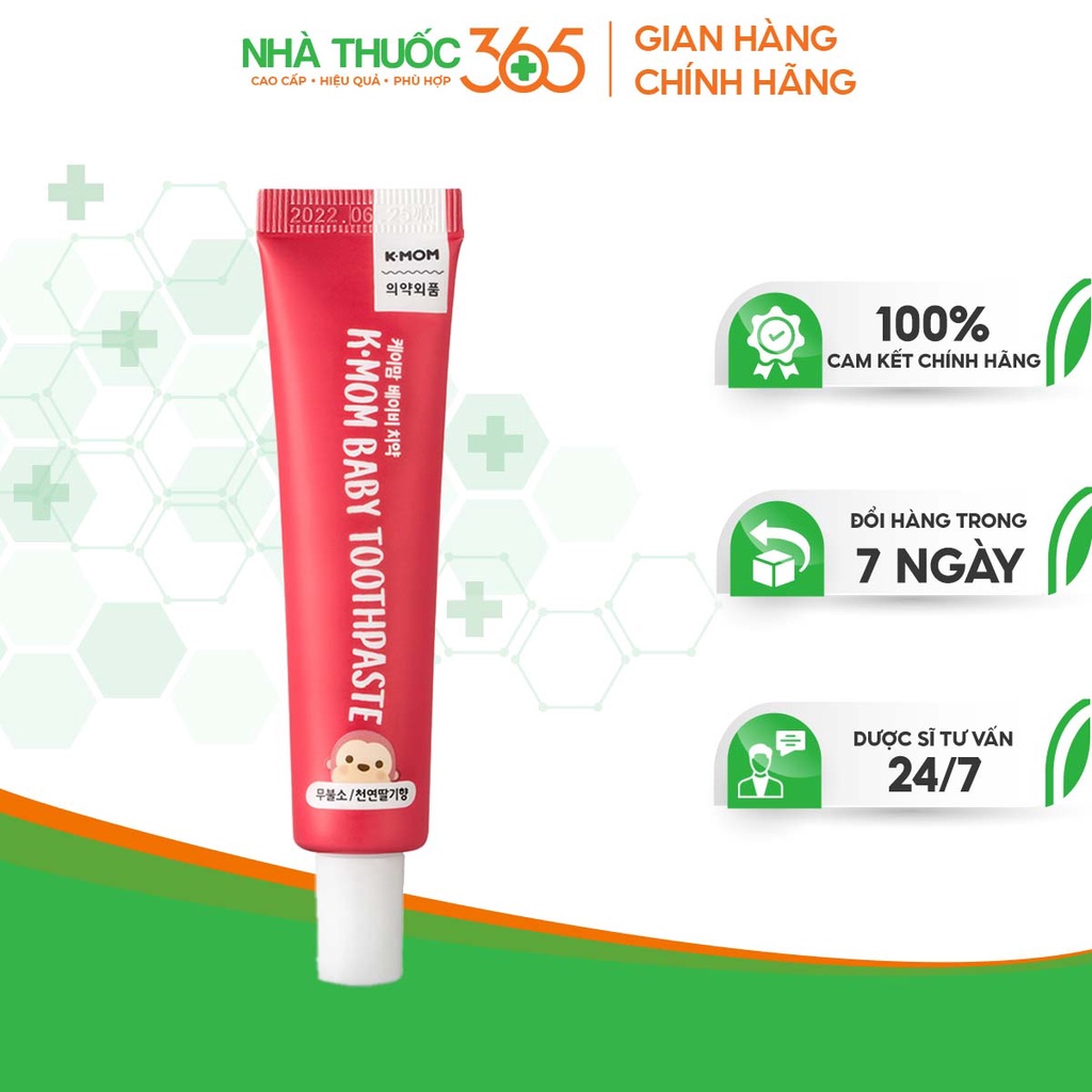 Kem Đánh Răng Cho Trẻ 6-36 Tháng K-MOM Hàn Quốc Không Flouride, An Toàn Khi Nuốt 30g