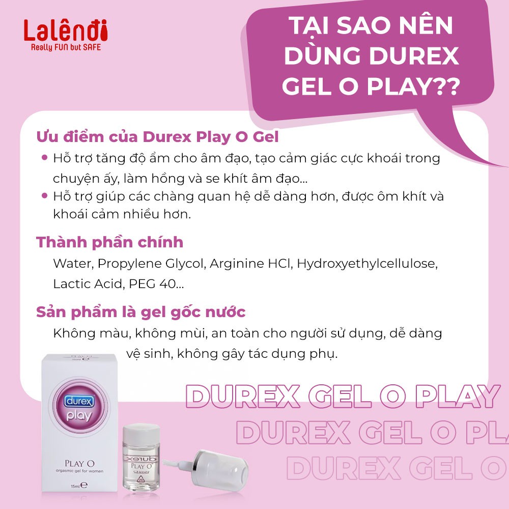 Gel bôi trơn Durex O Play For Women kích thích nữ chai 15ml Lalendi Rendi Store