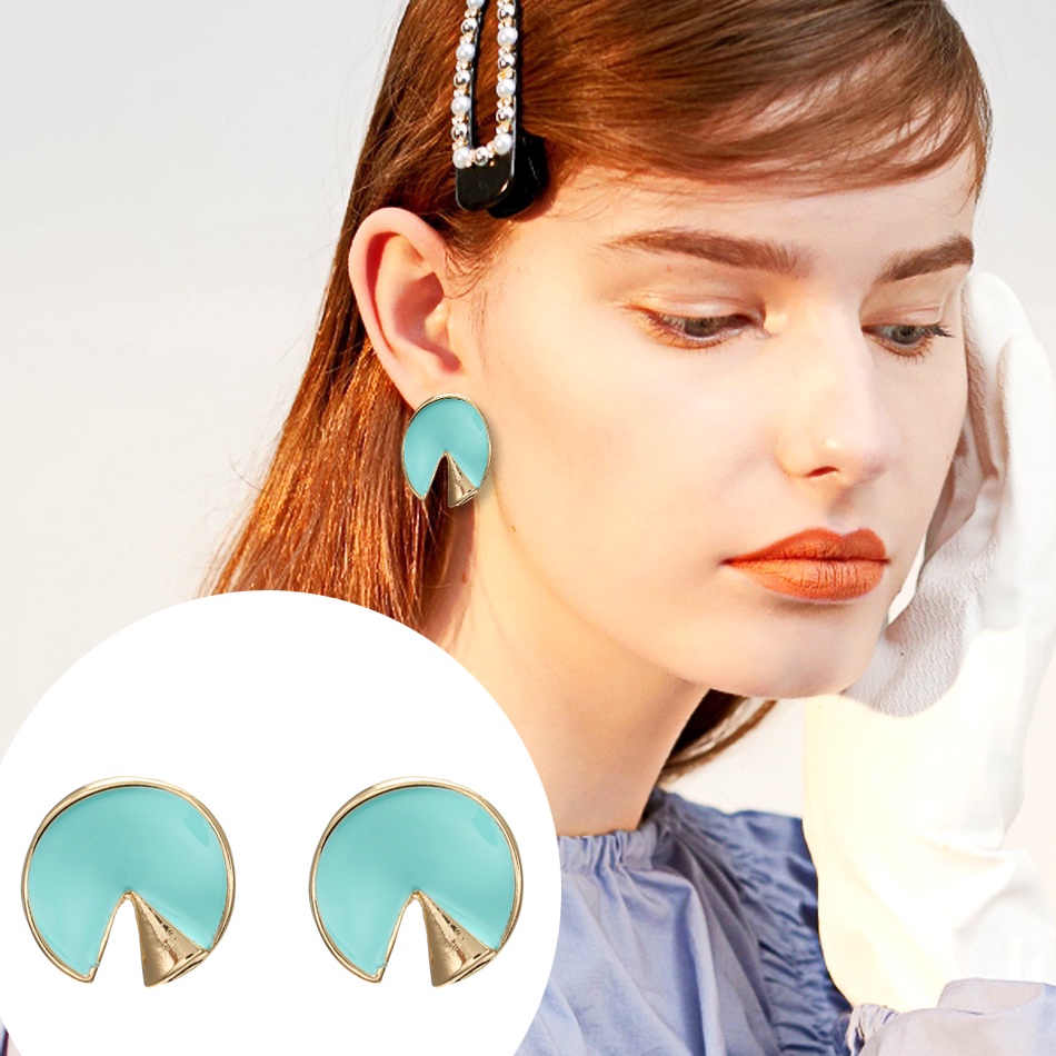 Bông Tai Dạng Xỏ Hình Học Bằng Acrylic Nhiều Màu Độc Đáo Hoops