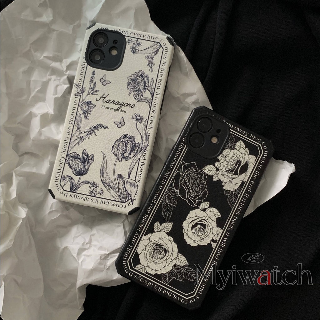Ốp Điện Thoại Da Cừu Họa Tiết Hoa vintage Pháp Cho iPhone 14 13 12 11 pro max 14 plus X XS Xmax XR