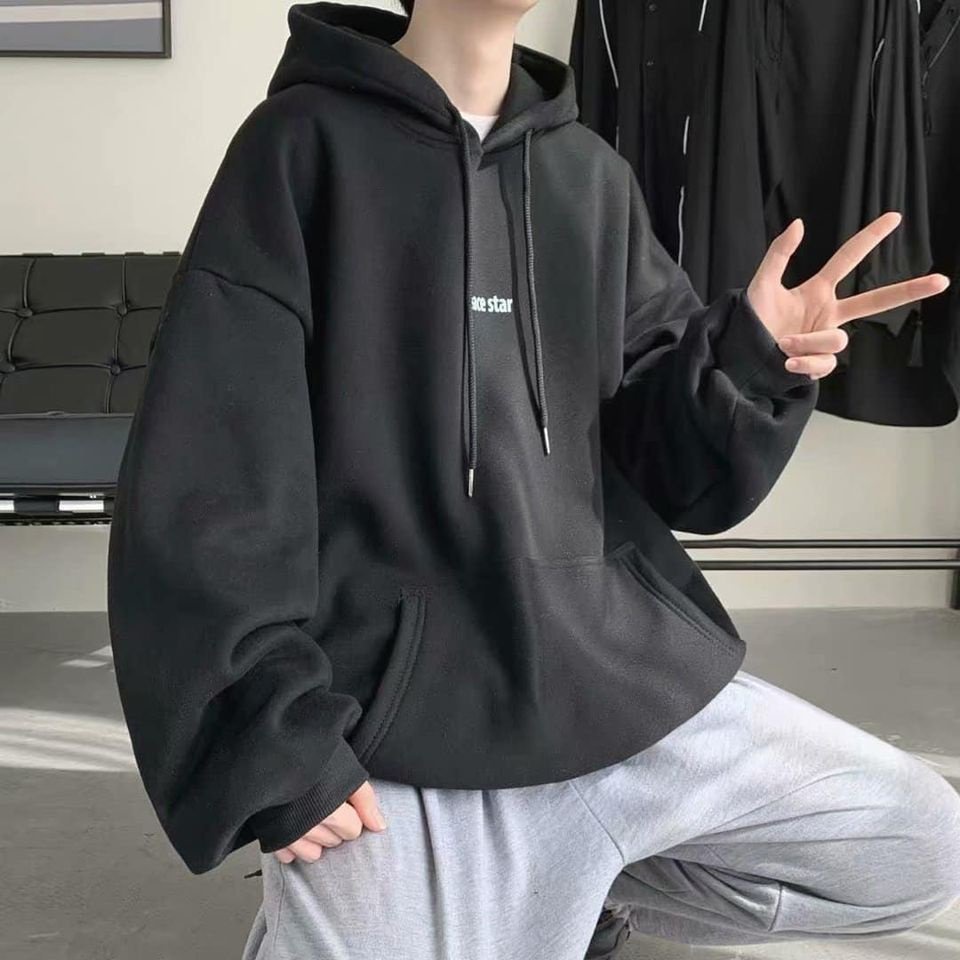 Áo nỉ hoodie nam nữ in chữ PeaceStar unisex from có dây kéo cute hàn quốc