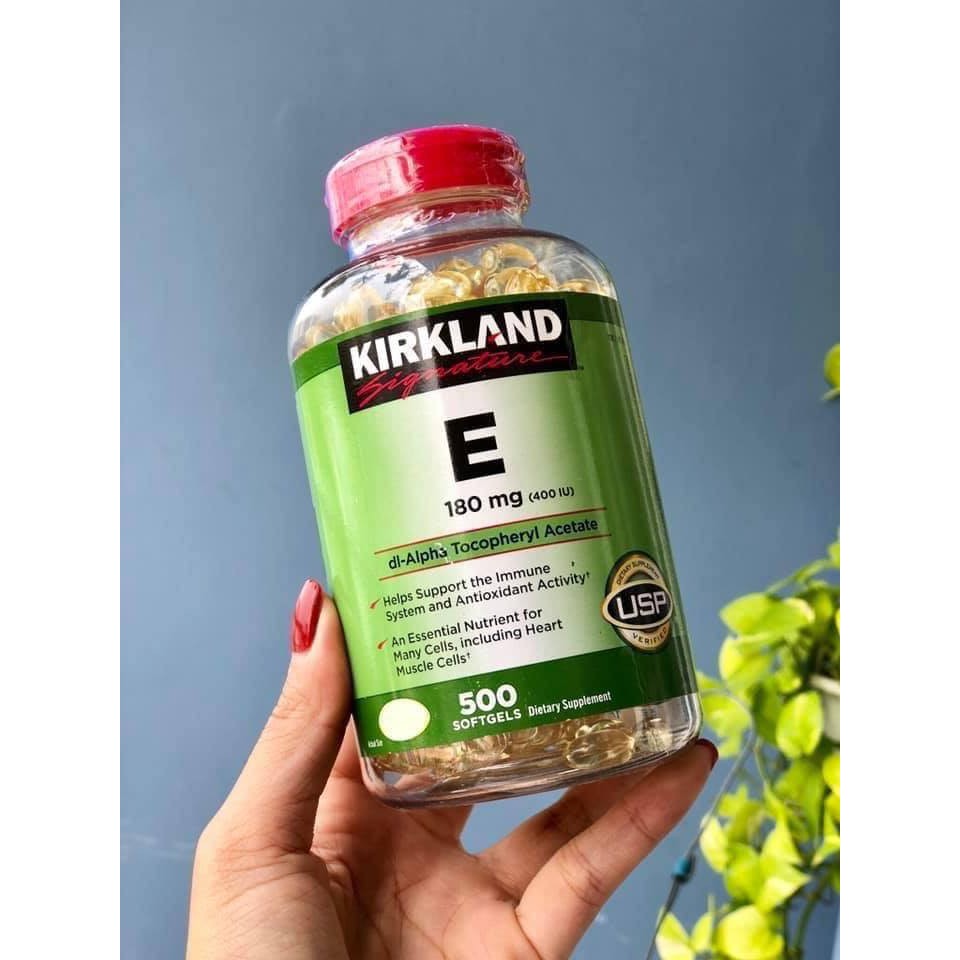 [Date 2025] Viên bổ sung Vitamin E Kirkland Signature 180mg - Hộp 500 viên