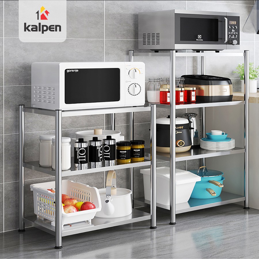 Kệ inox 304 nhà bếp Để Đồ Đa Năng 3 Tầng 4 Tầng 5 Tầng Thông Minh Kalpen