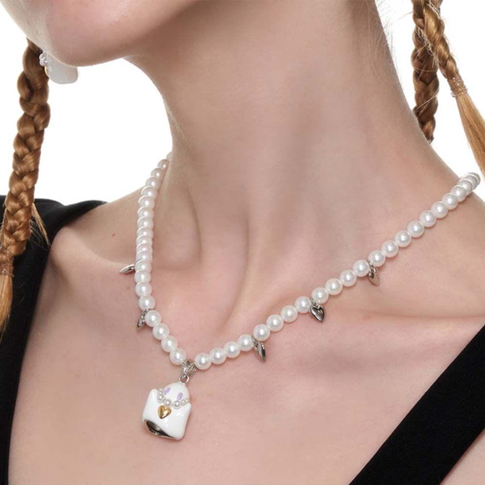 Bộ Vòng cổ + Bông Tai Hình Ma Kiểu Hàn Quốc VANES1