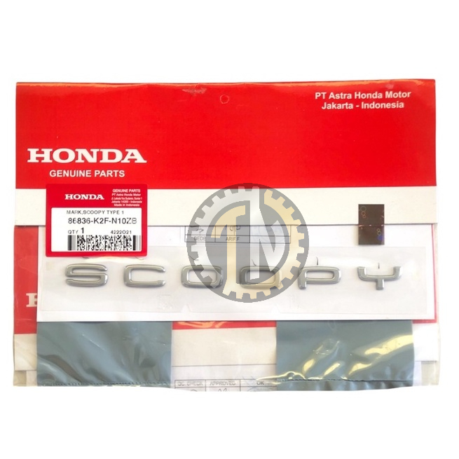 Tem chữ nổi Scoopy màu bạc đời mới chính hãng Honda