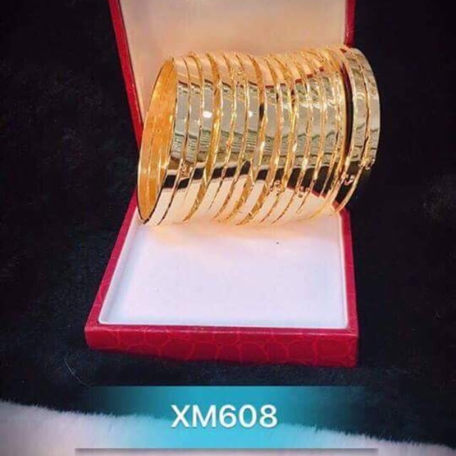 Vòng ximen mạ vàng 18k trơn 2 khoá cao cấp