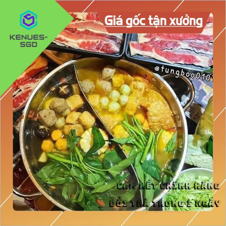 Nồi lẩu  2 ngăn chống dính cỡ lớn - Nồi lẩu đa năng 2 in 1 tiện dụng
