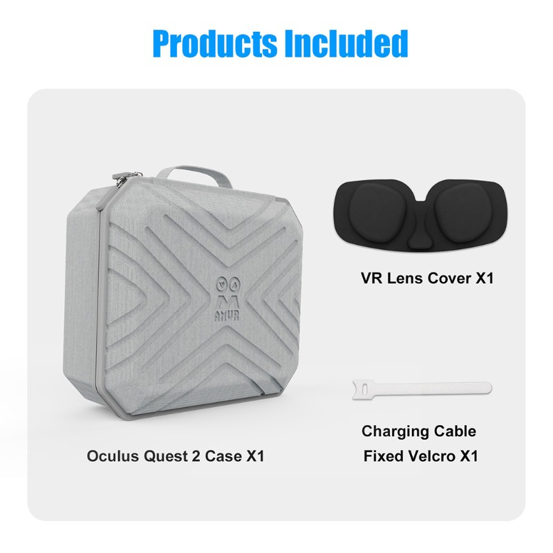 KOK Portable Travel EVA Storage Bag Protective Case Carrying Box Cover Suitcase for -Oculus Quest 2 Virtual Reality System Accessories