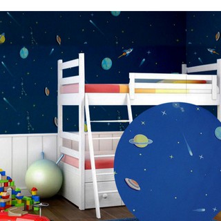 COMBO 10M GIẤY DÁN TƯỜNG KEO SẴN KHỔ 45CM MẪU VŨ TRỤ XANH