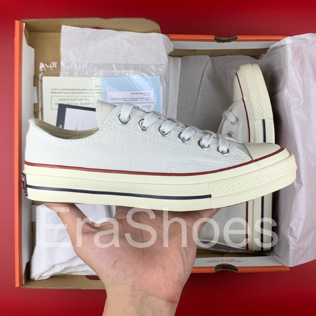 [SIÊU CẤP] Giày Cv thấp cổ trắng hoặc kem , Chuck 1970s tặng full pk tất thẻ bảo hành cv
