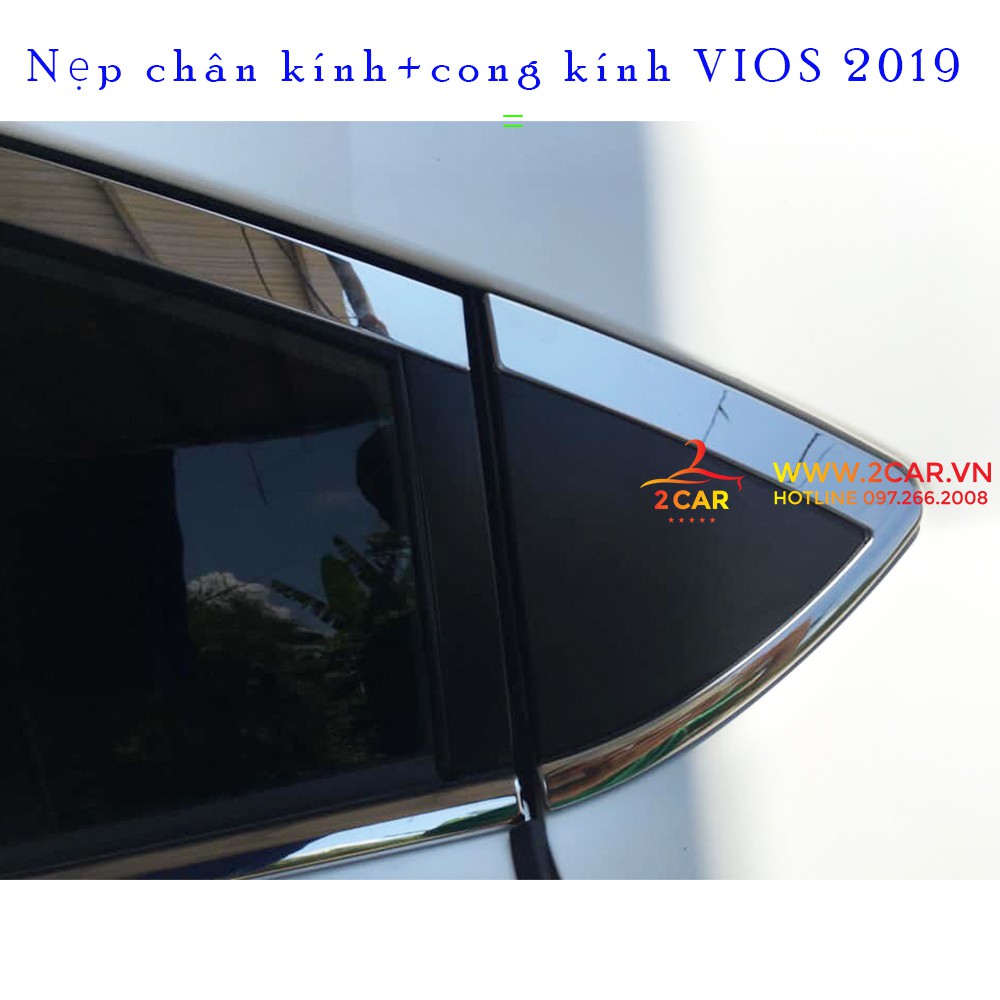 Nẹp viền chân kính, viền cong kính xe Toyota Vios 2014- 2021