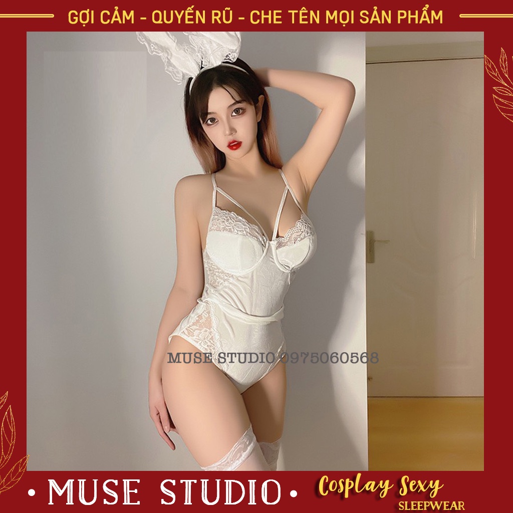 Đồ ngủ sexy, bodysuit gợi cảm có gọng và đệm ngực kèm bờm tai thỏ
