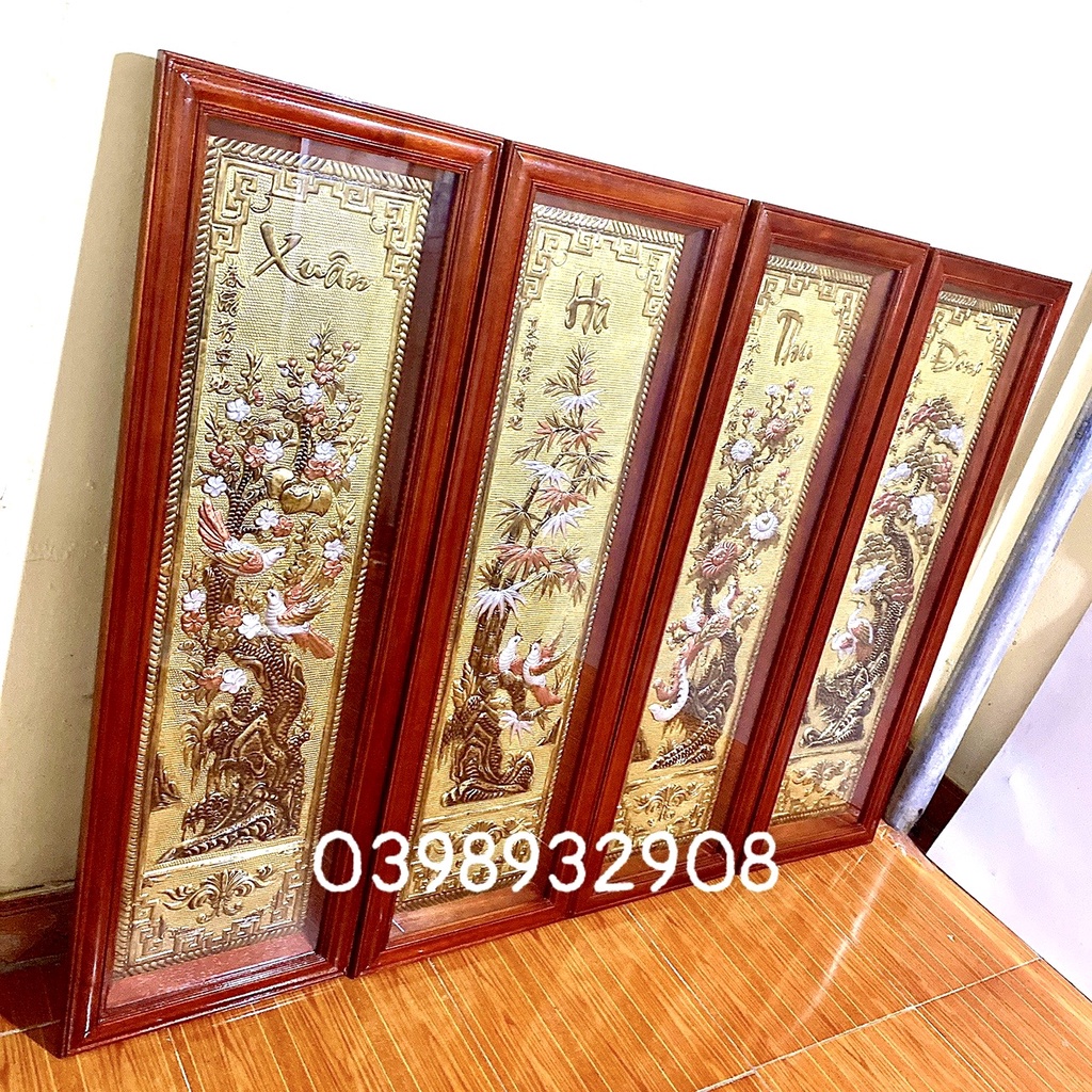 TRANH TỨ QUÝ PHONG THỦY CHẤT LIỆU BẰNG ĐỒNG