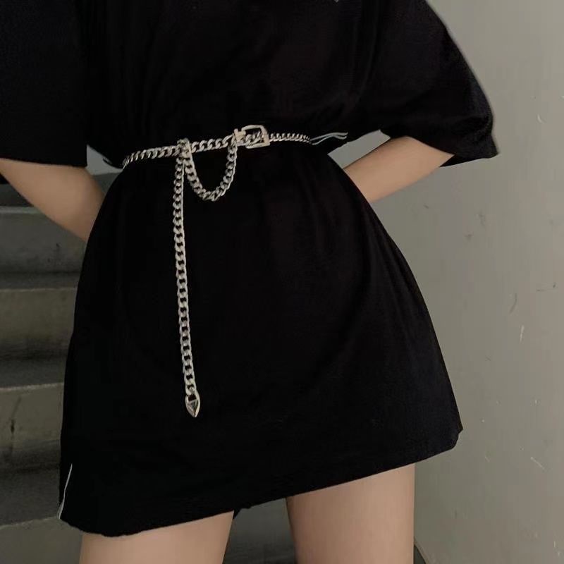 Phụ kiện dây xích kim loại gắn thắt lưng quần jean thời trang cho nam và nữ Thắt Lưng Ngọc Trai Chain Nữ Dây Xích Nữ Dây Nịt