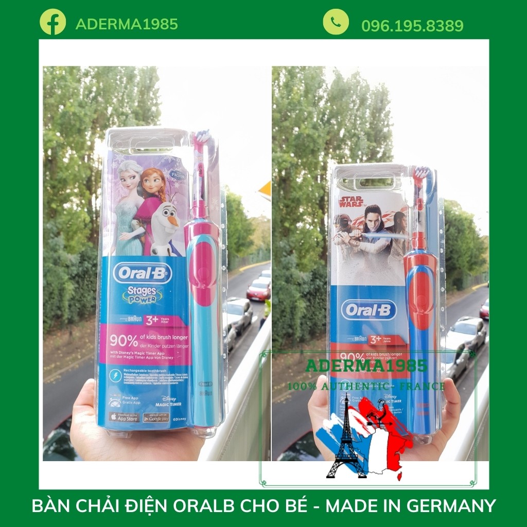 Bàn Chải Điện Oralb cho bé từ 3 tuổi - Hàng Đức- Có Bill - Bàn chải điện trẻ em Oral B