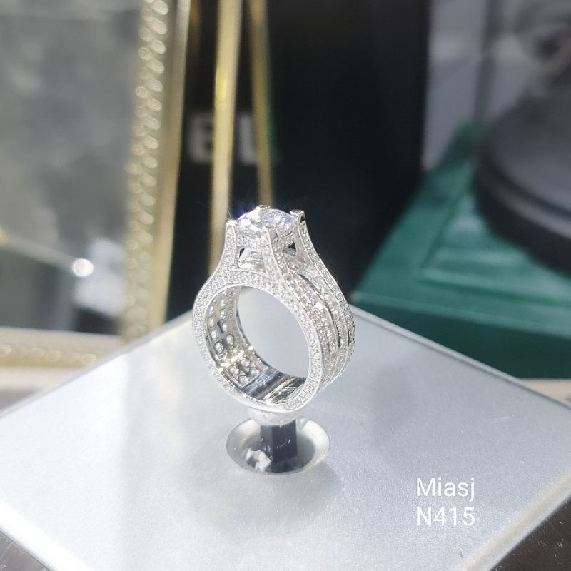 Nhẫn nữ bạc Ý S925 đá CZ cao cấp miễn phí xi Kim N415|Mi.A trang sức bac