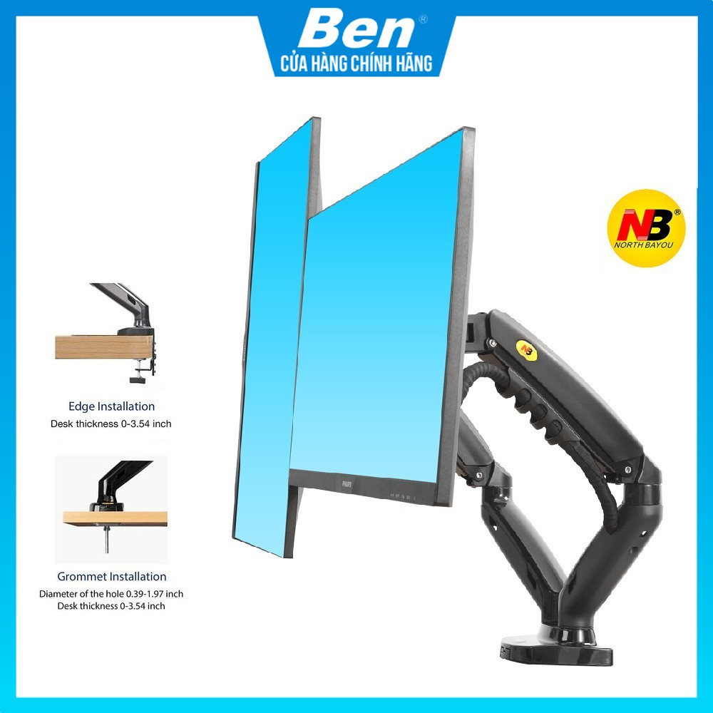 Giá treo / giá đỡ màn hình kép North Bayou NBF160 17” – 27” inch